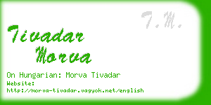 tivadar morva business card